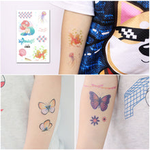 Load image into Gallery viewer, Children Flash Powder Tattoo Stickers Waterproof Creative Colorful Butterfly Mermaid Tattoo Stickers for Kids
