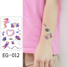 Load image into Gallery viewer, Children Flash Powder Tattoo Stickers Waterproof Creative Colorful Butterfly Mermaid Tattoo Stickers for Kids
