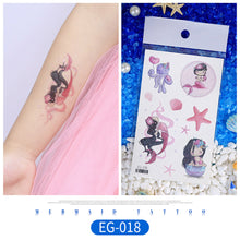 Load image into Gallery viewer, Children Flash Powder Tattoo Stickers Waterproof Creative Colorful Butterfly Mermaid Tattoo Stickers for Kids
