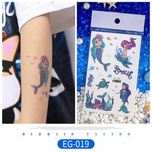 Load image into Gallery viewer, Children Flash Powder Tattoo Stickers Waterproof Creative Colorful Butterfly Mermaid Tattoo Stickers for Kids
