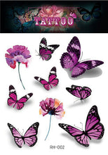 Load image into Gallery viewer, Waterproof 3D Butterfly Tattoo Stickers Small Fresh Tattoo Stickers Wrist Clavicle Cute Tattoo Stickers Body Art Tattoo For Women
