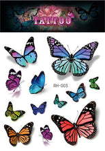 Load image into Gallery viewer, Waterproof 3D Butterfly Tattoo Stickers Small Fresh Tattoo Stickers Wrist Clavicle Cute Tattoo Stickers Body Art Tattoo For Women
