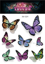 Load image into Gallery viewer, Waterproof 3D Butterfly Tattoo Stickers Small Fresh Tattoo Stickers Wrist Clavicle Cute Tattoo Stickers Body Art Tattoo For Women
