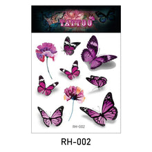Load image into Gallery viewer, Waterproof 3D Butterfly Tattoo Stickers Small Fresh Tattoo Stickers Wrist Clavicle Cute Tattoo Stickers Body Art Tattoo For Women
