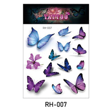 Load image into Gallery viewer, Waterproof 3D Butterfly Tattoo Stickers Small Fresh Tattoo Stickers Wrist Clavicle Cute Tattoo Stickers Body Art Tattoo For Women

