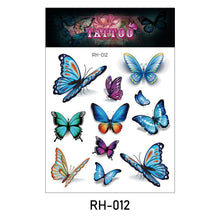 Load image into Gallery viewer, Waterproof 3D Butterfly Tattoo Stickers Small Fresh Tattoo Stickers Wrist Clavicle Cute Tattoo Stickers Body Art Tattoo For Women
