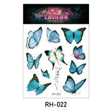 Load image into Gallery viewer, Waterproof 3D Butterfly Tattoo Stickers Small Fresh Tattoo Stickers Wrist Clavicle Cute Tattoo Stickers Body Art Tattoo For Women
