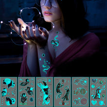 Load image into Gallery viewer, Luminous Tattoo Stickers Waterproof Small Fresh Cartoon Space Animal Tattoo Stickers Body Art Tattoo for Men Women
