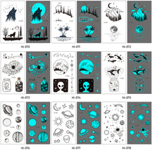 Load image into Gallery viewer, Luminous Tattoo Stickers Waterproof Small Fresh Cartoon Space Animal Tattoo Stickers Body Art Tattoo for Men Women
