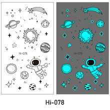 Load image into Gallery viewer, Luminous Tattoo Stickers Waterproof Small Fresh Cartoon Space Animal Tattoo Stickers Body Art Tattoo for Men Women
