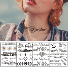 Load image into Gallery viewer, Waterproof Tattoo Stickers Cartoon Letters Tattoo Stickers Temporary Neck Waist Shoulder Body Art Tattoo Stickers
