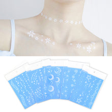 Load image into Gallery viewer, Waterproof White Tattoo Stickers Small Fresh Flower Tattoo Stickers Collarbone Arm Leg Chest Body Art Tattoo for Women
