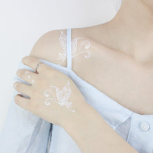 Load image into Gallery viewer, Waterproof White Tattoo Stickers Small Fresh Flower Tattoo Stickers Collarbone Arm Leg Chest Body Art Tattoo for Women
