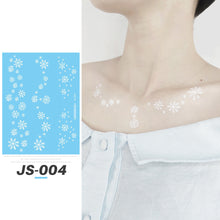 Load image into Gallery viewer, Waterproof White Tattoo Stickers Small Fresh Flower Tattoo Stickers Collarbone Arm Leg Chest Body Art Tattoo for Women
