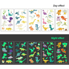Load image into Gallery viewer, Children Luminous Tattoo Stickers Cartoon Cute Dinosaur Mermaid Tattoo Stickers Funny Face Stickers Body Art Tattoo
