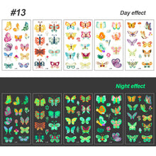 Load image into Gallery viewer, Children Luminous Tattoo Stickers Cartoon Cute Dinosaur Mermaid Tattoo Stickers Funny Face Stickers Body Art Tattoo
