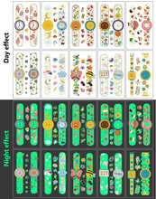 Load image into Gallery viewer, Children Luminous Tattoo Stickers Cute Cartoon Dinosaur Mermaid Unicorn Fluorescent Green Tattoo Stickers Face Body Art Tattoo
