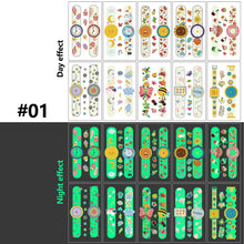 Load image into Gallery viewer, Children Luminous Tattoo Stickers Cute Cartoon Dinosaur Mermaid Unicorn Fluorescent Green Tattoo Stickers Face Body Art Tattoo
