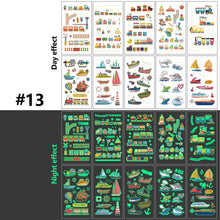Load image into Gallery viewer, Children Luminous Tattoo Stickers Cute Cartoon Dinosaur Mermaid Unicorn Fluorescent Green Tattoo Stickers Face Body Art Tattoo
