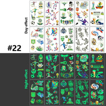 Load image into Gallery viewer, Children Luminous Tattoo Stickers Cute Cartoon Dinosaur Mermaid Unicorn Fluorescent Green Tattoo Stickers Face Body Art Tattoo
