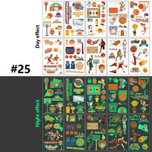 Load image into Gallery viewer, Children Luminous Tattoo Stickers Cute Cartoon Dinosaur Mermaid Unicorn Fluorescent Green Tattoo Stickers Face Body Art Tattoo
