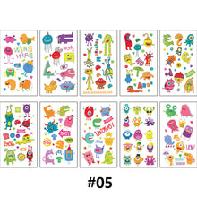Load image into Gallery viewer, Children Waterproof Tattoo Stickers Girl Boy Cartoon Dinosaur Car Ocean Watch Tattoo Stickers Face Body Art Tattoo
