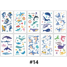 Load image into Gallery viewer, Children Waterproof Tattoo Stickers Girl Boy Cartoon Dinosaur Car Ocean Watch Tattoo Stickers Face Body Art Tattoo
