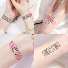 Load image into Gallery viewer, Children Small Fresh Band-aid Tattoo Stickers Cartoon Cute Girl Face Arm Body Art Tattoo Stickers for Kids.
