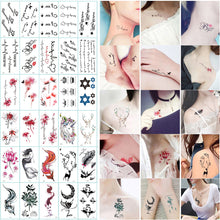 Load image into Gallery viewer, Small Fresh Tattoo Stickers Flowers Butterfly English Letters Face Arm Leg Chest Body Art Tattoo Stickers For Women Men
