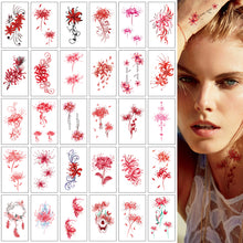 Load image into Gallery viewer, Small Fresh Tattoo Stickers Flowers Butterfly English Letters Face Arm Leg Chest Body Art Tattoo Stickers For Women Men

