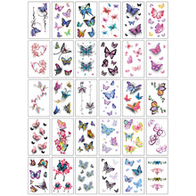 Load image into Gallery viewer, Small Fresh Tattoo Stickers Flowers Butterfly English Letters Face Arm Leg Chest Body Art Tattoo Stickers For Women Men

