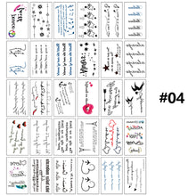Load image into Gallery viewer, Small Fresh Tattoo Stickers Flowers Butterfly English Letters Face Arm Leg Chest Body Art Tattoo Stickers For Women Men
