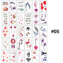 Load image into Gallery viewer, Small Fresh Tattoo Stickers Flowers Butterfly English Letters Face Arm Leg Chest Body Art Tattoo Stickers For Women Men
