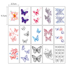 Load image into Gallery viewer, Colorful Butterfly Tattoo Stickers Temporary Arm Leg Chest Body Art Tattoo Long Lasting Butterfly Tattoo Stickers for Women
