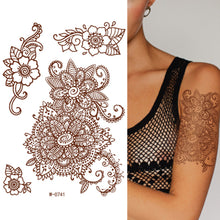 Load image into Gallery viewer, Vermillion Lace Tattoo Stickers Waterproof Long Lasting Tattoo Stickers Arm Leg Chest Body Art Tattoo For Women
