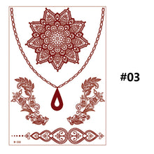 Load image into Gallery viewer, Vermillion Lace Tattoo Stickers Waterproof Long Lasting Tattoo Stickers Arm Leg Chest Body Art Tattoo For Women
