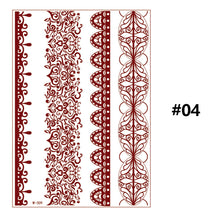 Load image into Gallery viewer, Vermillion Lace Tattoo Stickers Waterproof Long Lasting Tattoo Stickers Arm Leg Chest Body Art Tattoo For Women
