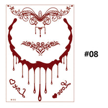 Load image into Gallery viewer, Vermillion Lace Tattoo Stickers Waterproof Long Lasting Tattoo Stickers Arm Leg Chest Body Art Tattoo For Women
