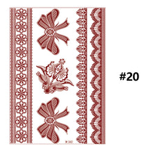 Load image into Gallery viewer, Vermillion Lace Tattoo Stickers Waterproof Long Lasting Tattoo Stickers Arm Leg Chest Body Art Tattoo For Women
