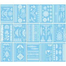 Load image into Gallery viewer, Blue Paper White Lace Tattoo Stickers Waterproof Long Lasting Tattoo Stickers Temporary Body Art Tattoo Stickers For Women
