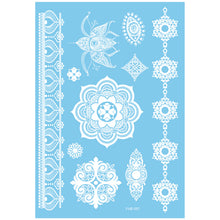Load image into Gallery viewer, Blue Paper White Lace Tattoo Stickers Waterproof Long Lasting Tattoo Stickers Temporary Body Art Tattoo Stickers For Women
