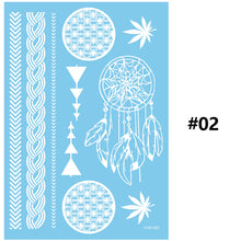 Load image into Gallery viewer, Blue Paper White Lace Tattoo Stickers Waterproof Long Lasting Tattoo Stickers Temporary Body Art Tattoo Stickers For Women

