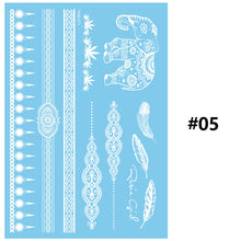 Load image into Gallery viewer, Blue Paper White Lace Tattoo Stickers Waterproof Long Lasting Tattoo Stickers Temporary Body Art Tattoo Stickers For Women
