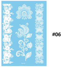 Load image into Gallery viewer, Blue Paper White Lace Tattoo Stickers Waterproof Long Lasting Tattoo Stickers Temporary Body Art Tattoo Stickers For Women
