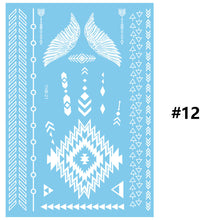 Load image into Gallery viewer, Blue Paper White Lace Tattoo Stickers Waterproof Long Lasting Tattoo Stickers Temporary Body Art Tattoo Stickers For Women
