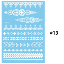 Load image into Gallery viewer, Blue Paper White Lace Tattoo Stickers Waterproof Long Lasting Tattoo Stickers Temporary Body Art Tattoo Stickers For Women
