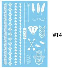Load image into Gallery viewer, Blue Paper White Lace Tattoo Stickers Waterproof Long Lasting Tattoo Stickers Temporary Body Art Tattoo Stickers For Women
