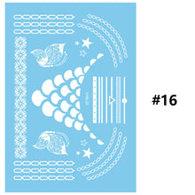 Load image into Gallery viewer, Blue Paper White Lace Tattoo Stickers Waterproof Long Lasting Tattoo Stickers Temporary Body Art Tattoo Stickers For Women
