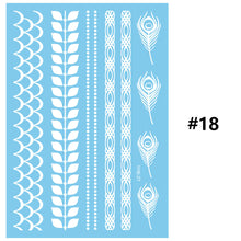 Load image into Gallery viewer, Blue Paper White Lace Tattoo Stickers Waterproof Long Lasting Tattoo Stickers Temporary Body Art Tattoo Stickers For Women
