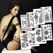 Load image into Gallery viewer, Black Lace Tattoo Stickers Waterproof Long Lasting Tattoo Stickers Temporary Body Art Tattoo Stickers For Women
